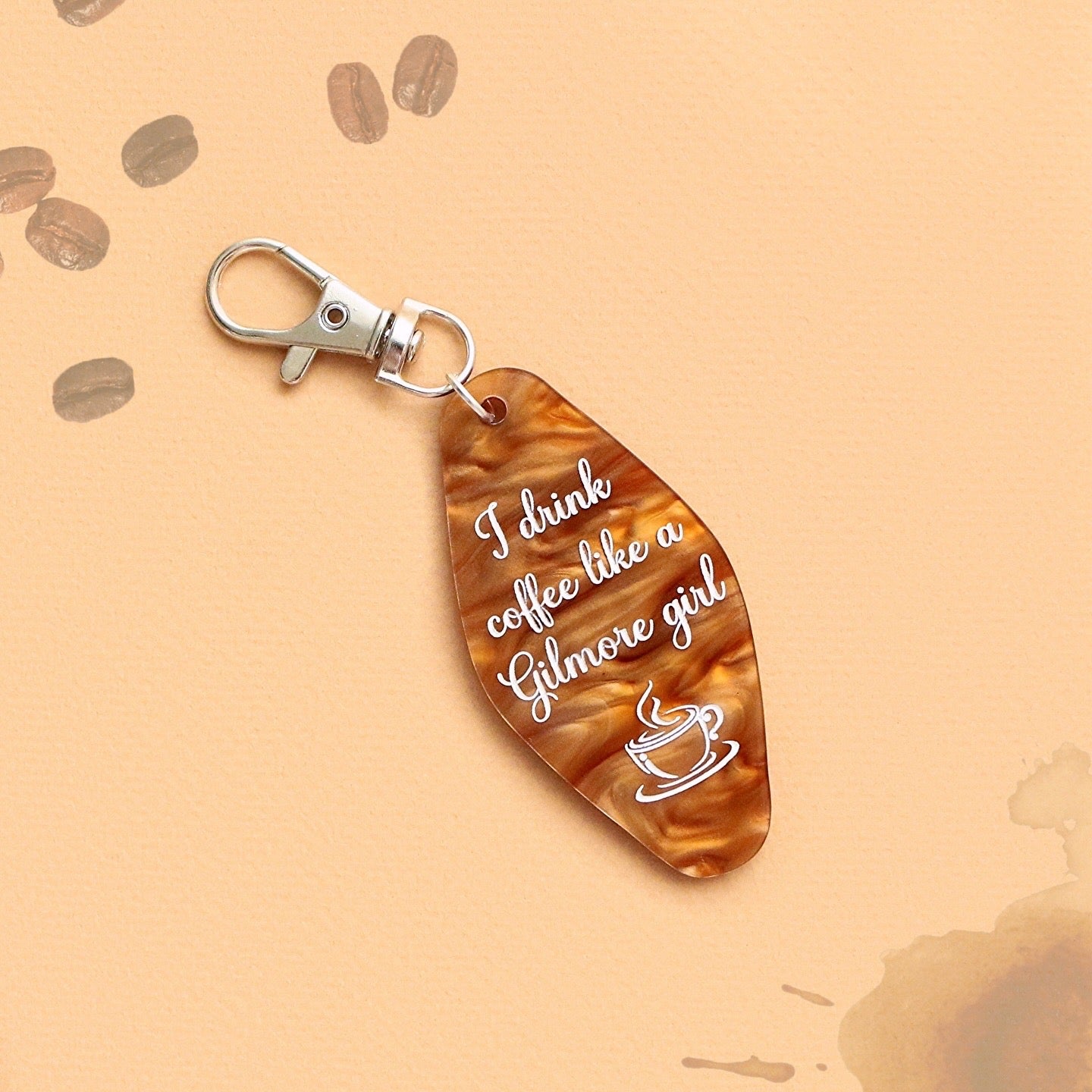 Drink coffee keyring