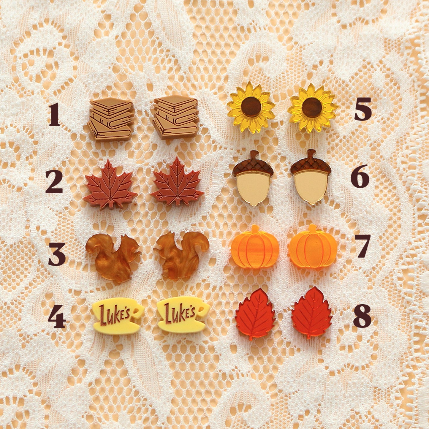 Cosy season studs (pack of 4)