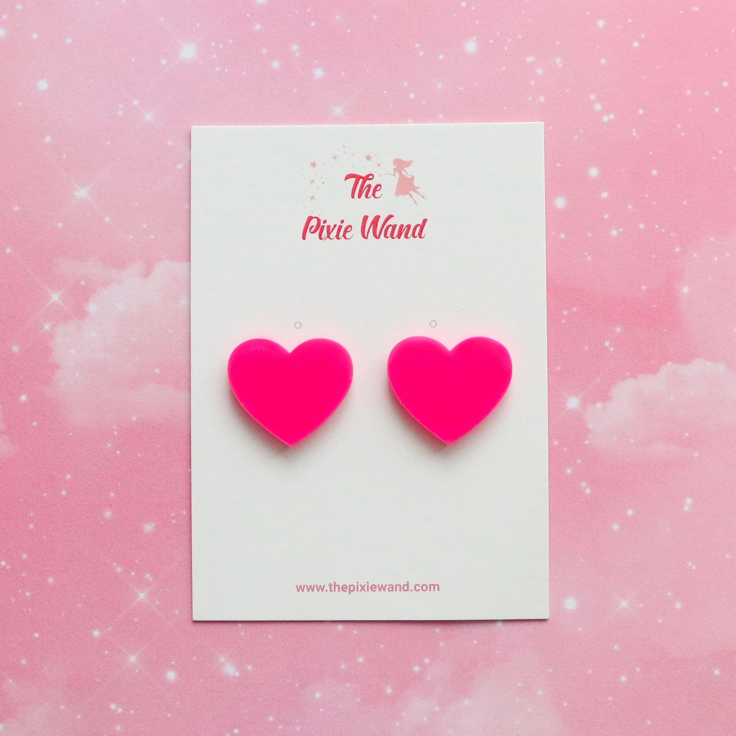 Pink Heart Studs