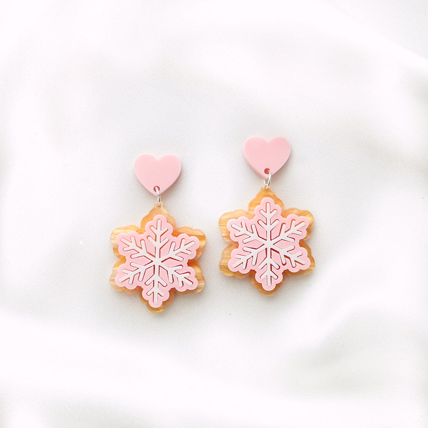 Pink snowflake cookies