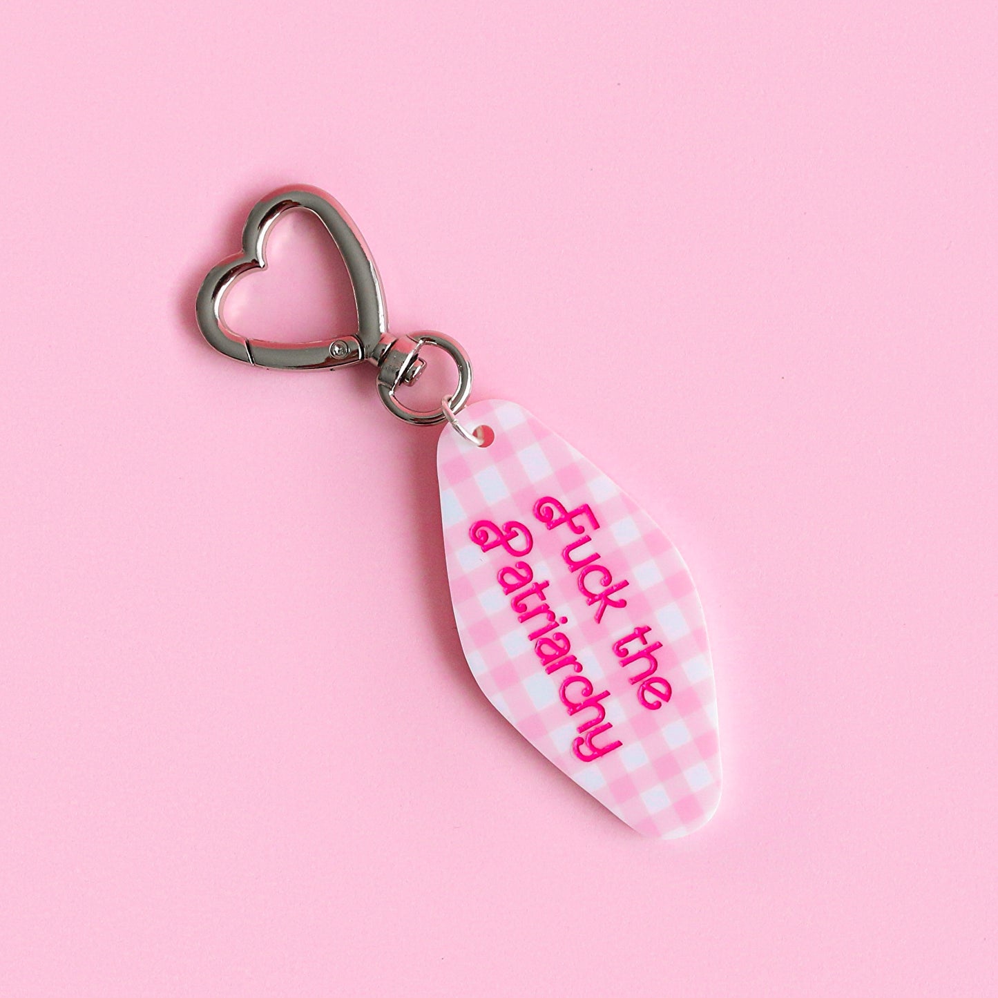 Barbie Fuck the patriarchy keyring