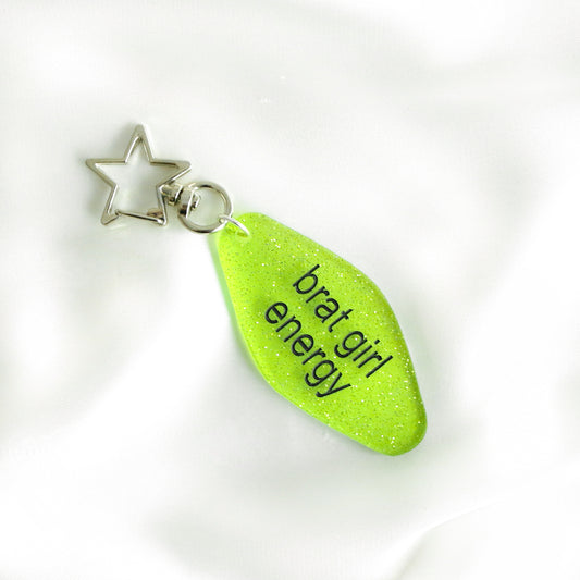 brat girl energy keyring