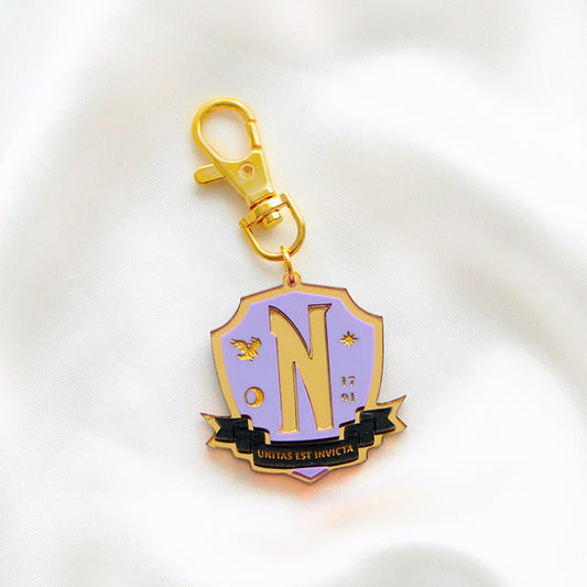 Nevermore purple keyring