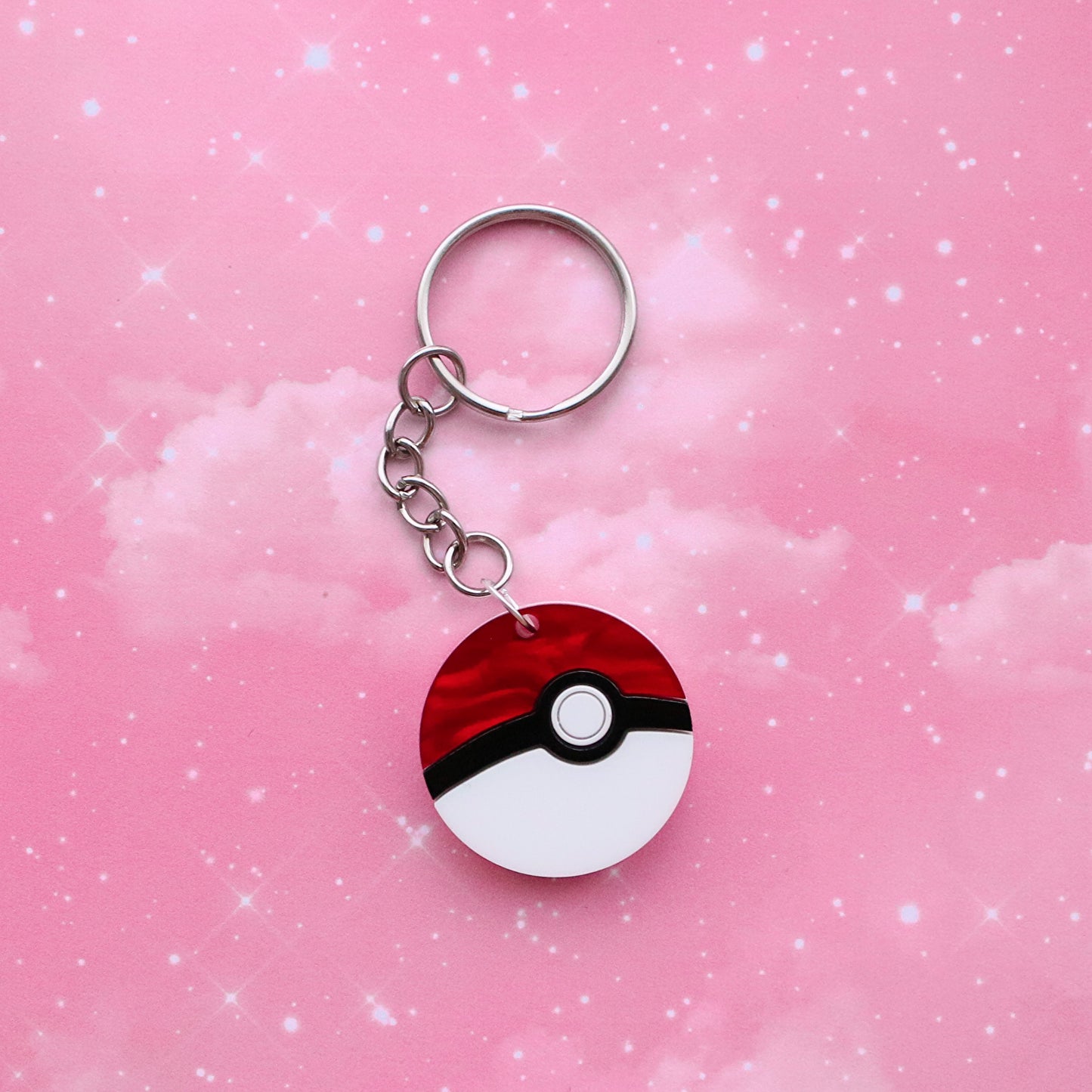 Red Poké ball keyring